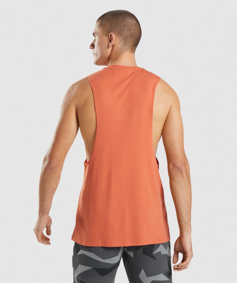 Men's Gymshark Critical Drop Arm Tanks Orange | CA N13A87